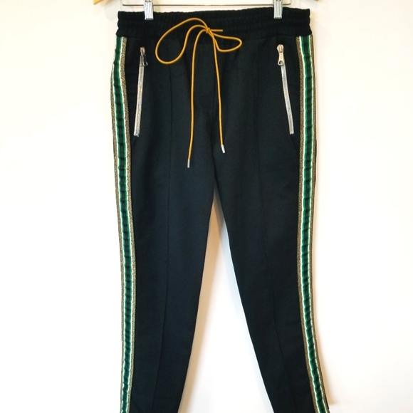 Rhude Traxedo Jogger Pants Black Unisex Drawstring Athleisure Athletic - Picture 6 of 15